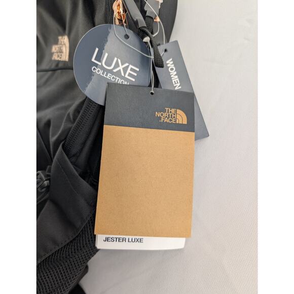 NWT The North Face Women's Jester Luxe Backpack TNF Black/Burnt Coral Metallic - Picture 5 of 7